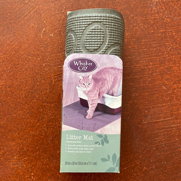 Whisker City Cat Whisker City Litter Mat Paw Prints Grey 2 X 28